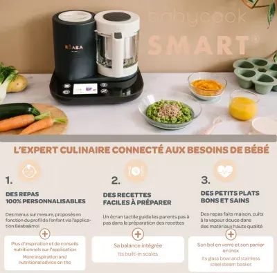 Beaba - Mixeur Cuiseur Bébé Babycook Smart - Gris Anthracite — vue 4