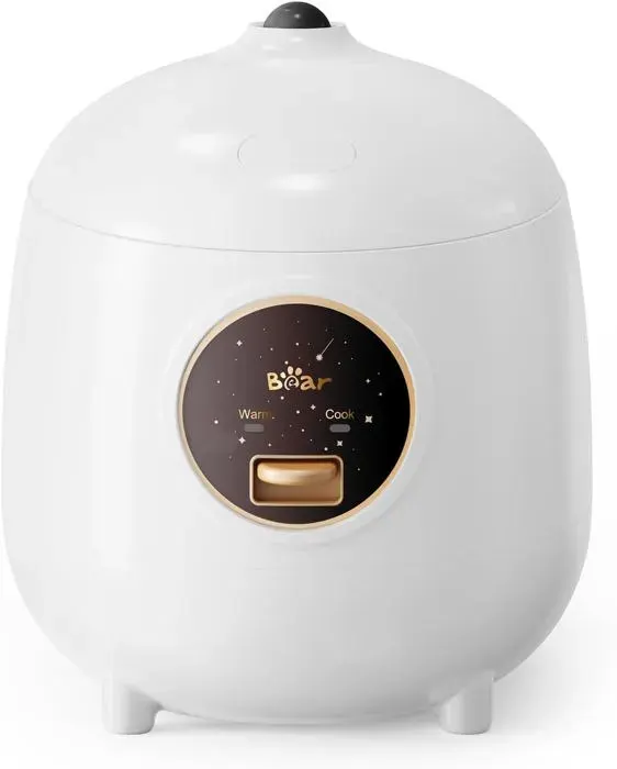 Bear Cuiseur À Riz 2 Tasses Non Cuit1.2LBlancAvec Revêtement AntiadhésifSans BpaMini Cuiseur À Riz PortableUn Bouton Pour Cu