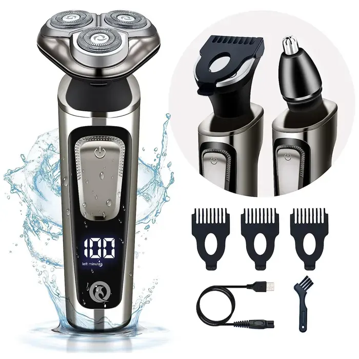 Beaute - TepidBee - bien-etre rasoir électrique sans fil 3 en 1 5w 600mah 8500 tr/min ipx6 étanche rasoir pour homme rasoir avec a