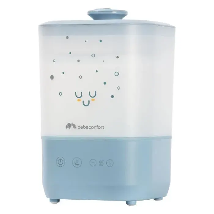 BEBECONFORT Humidificateur Dair Bébé Cool-Mist Veilleuse Bébé 7 Couleurs Réservoir Easy-Fill 21 lBrosse de Nettoyage Bleu