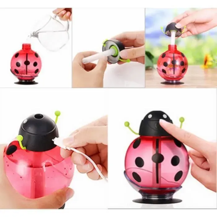 Beetle humidificateur aroma brouillard avec veuilleuse lumière de nuit et ventouse pour maions - FAMICAM - -jaune