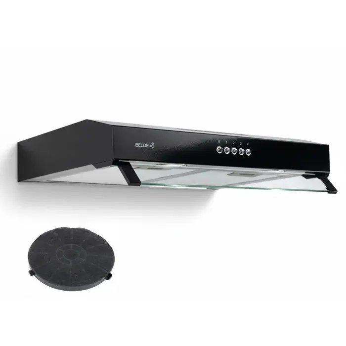 BELDEKO Hotte Casquette 60 cm Noir Performance A+ Design - Marque Française
