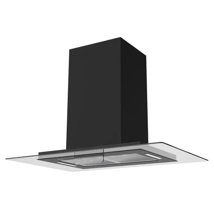 BELDEKO Hotte Îlot 90 cm Noir 556 m3/h 3 Vitesses - Marque Française