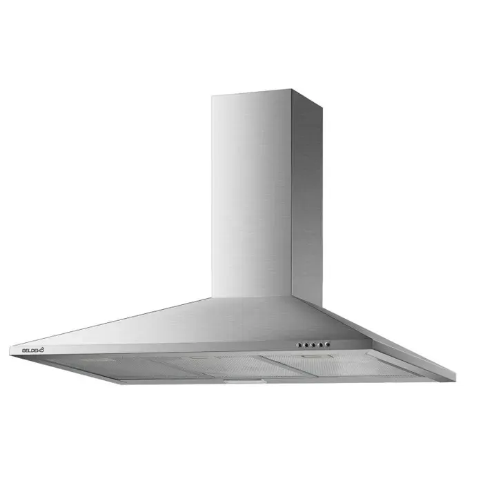 BELDEKO Hotte Murale 90 cm Inox 338 m3/h Évac/Recyclage - Marque Française