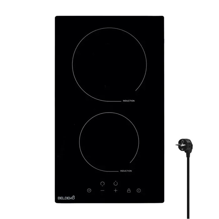 BELDEKO Plaque Induction 2 Feux 3300W Tactile - Marque Française — coloris Noir
