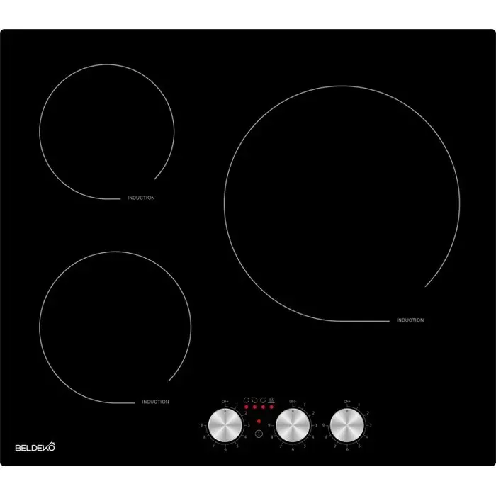 BELDEKO Plaque Induction 3 Feux 5500W Manettes 59 cm - Marque Française