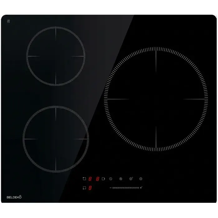 BELDEKO Plaque Induction 3 Feux 6500W Feu XL 280 mm - Marque Française — coloris Noir