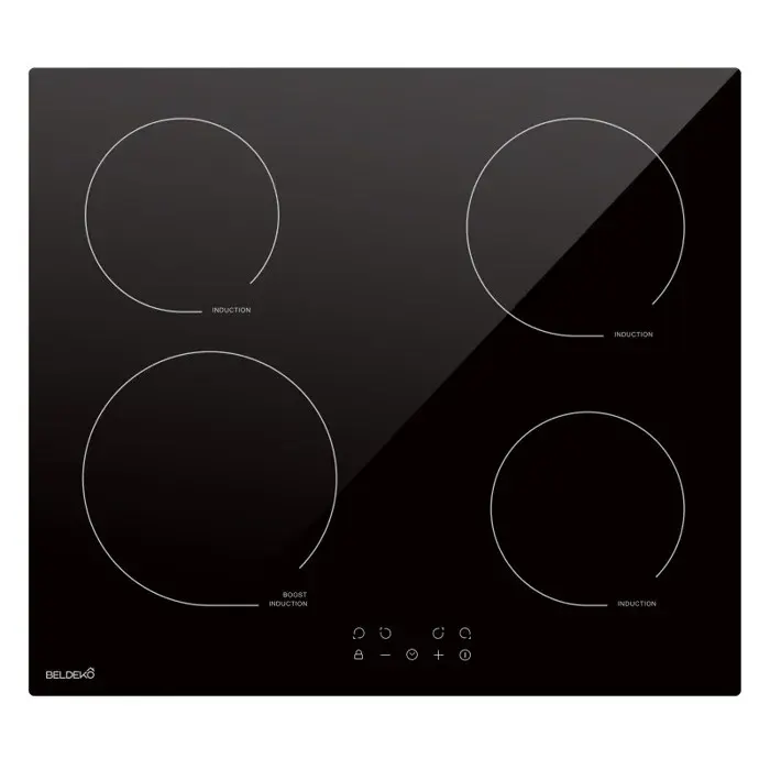 BELDEKO Plaque Induction 4 Feux 6800W Tactile Booster - Marque Française