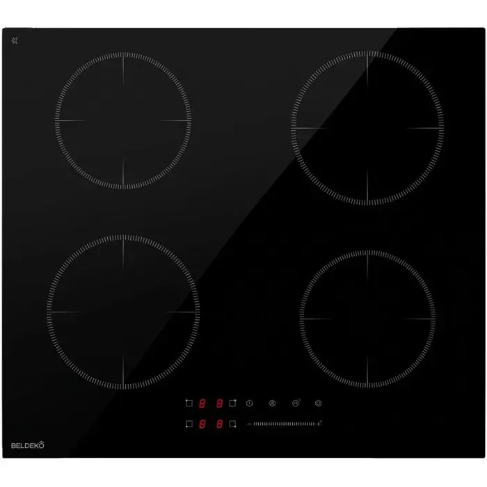 BELDEKO Plaque Induction 4 Feux 7200W Tactile Slider - Marque Française — coloris Noir