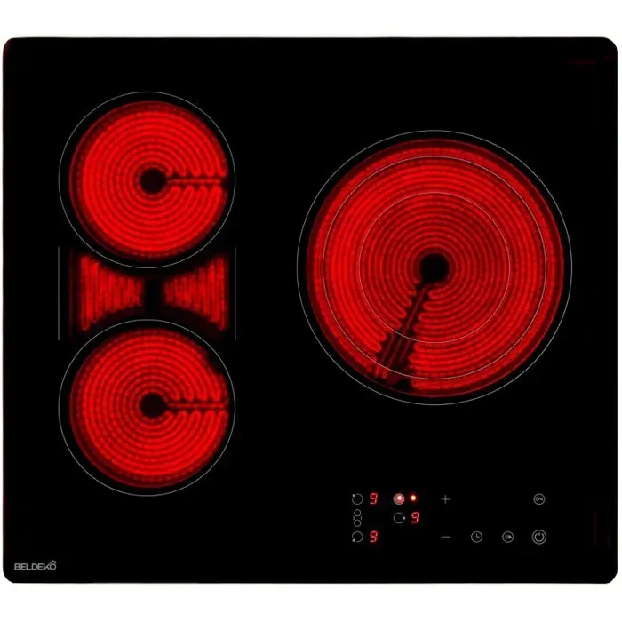 BELDEKO Plaque Vitrocéramique 3 Feux Flex 7400W - Marque Française