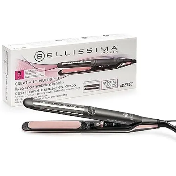 Bellissima Creativity Lisseur multistyle cheveux lisses ou ondulés revêtement céramique plus particules de diamant plus kératine