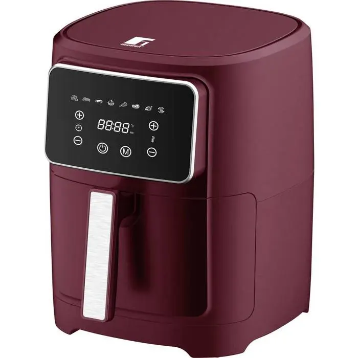 Bergner Friteuse à air 69 L 1800 W rouge - 8 programmes panier céramique 80–200°C
