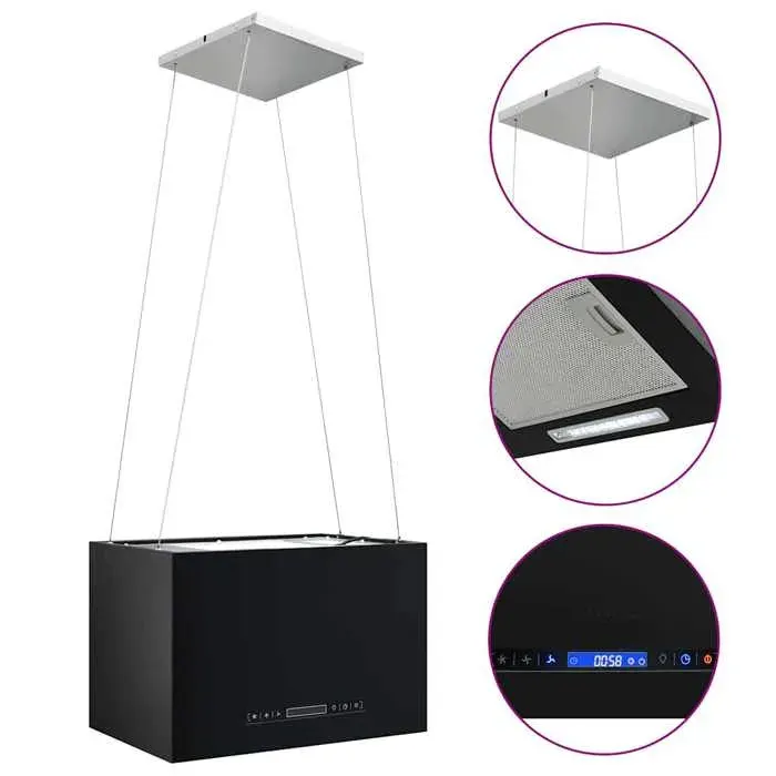 BEST-HOME Meuble de jardin - UU - Hotte suspendue à LCD tactile 55 cm Acier enduit de poudre HH8800