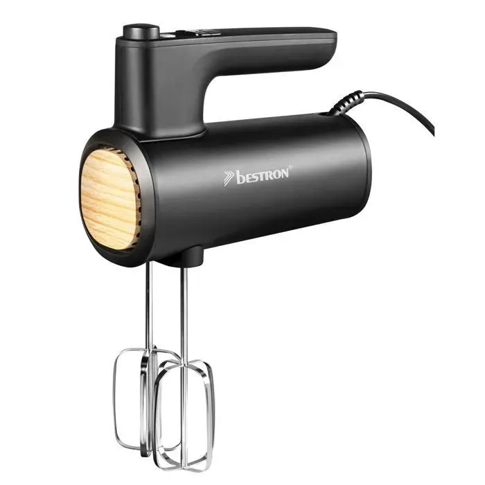 Bestron Mixeur à main 400W – 6 vitesses + turbo LCD léger 1 kg – Noir & bois