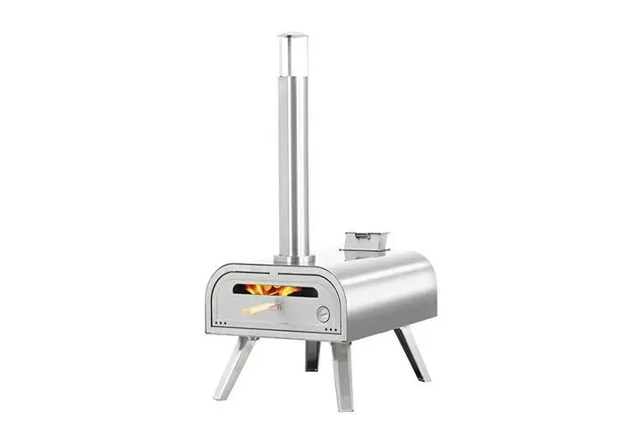 BIGHORN Grand Four à Pizza 16 au boisGrand four à pizza portable Acier Inoxydable