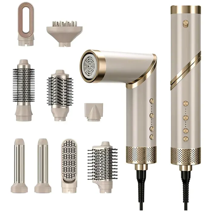 Bigoudis chauffants brosse sèche-cheveux 1600 w peigne - TepidBee - sèche-cheveux 9 en 1 avec une variété daccessoires pour séche