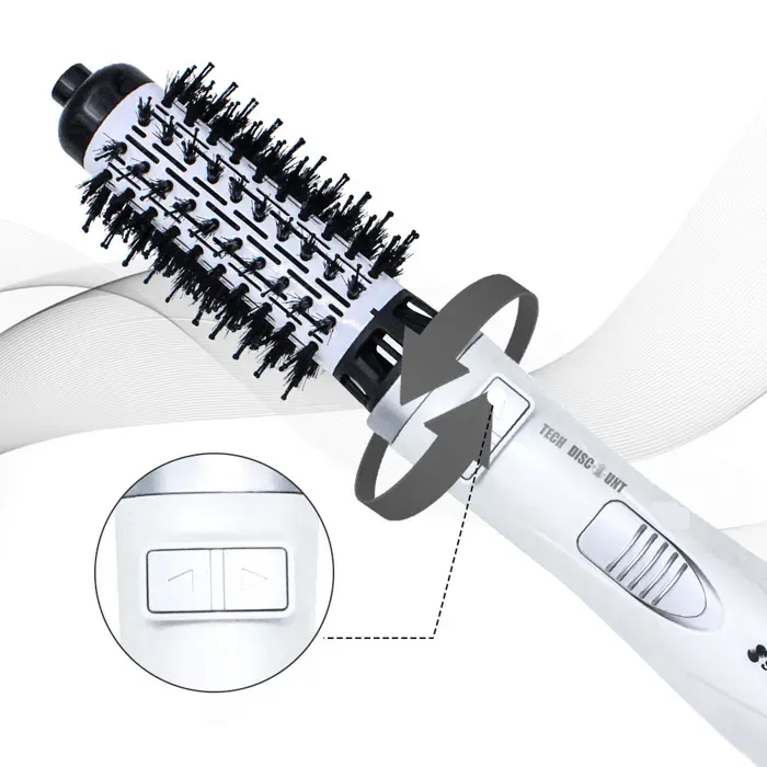Bigoudis chauffants brosse soufflante - TepidBee - ronde seche cheveux brushing 2 en 1 professionnel demelante bouclés afro enfant — coloris Blanc