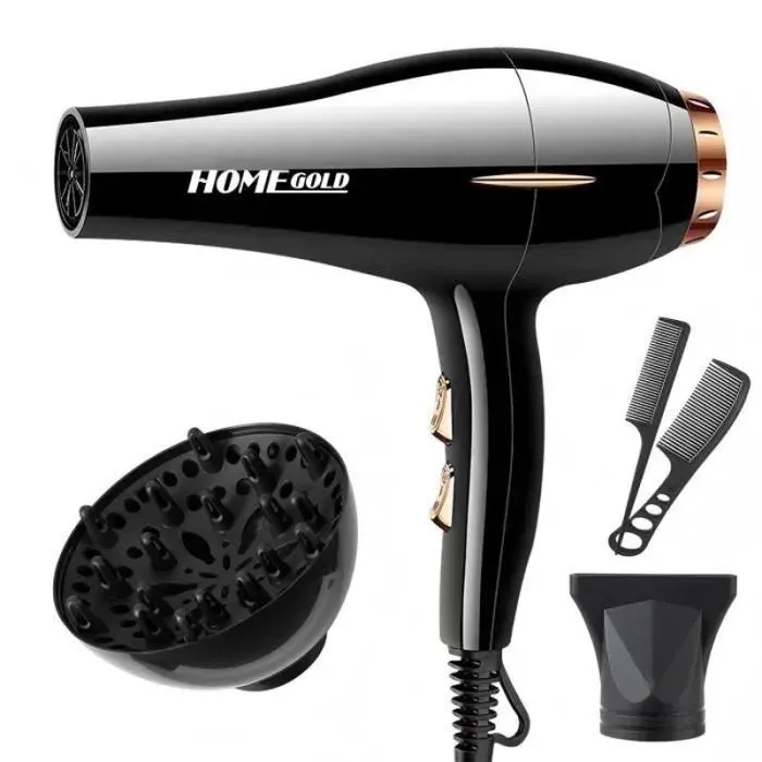 bigoudis chauffants Sèche-cheveux à 3 vitesses air chaud et froid adapté à une utilisation à domicile ou en salon Noir
