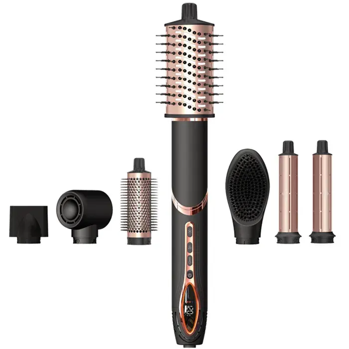 Bigoudis chauffants sèche-cheveux - Gossfen - 1300 w 7 en 1 abs régulation 4 vitesses ions négatifs régulation thermique puissance — coloris Noir