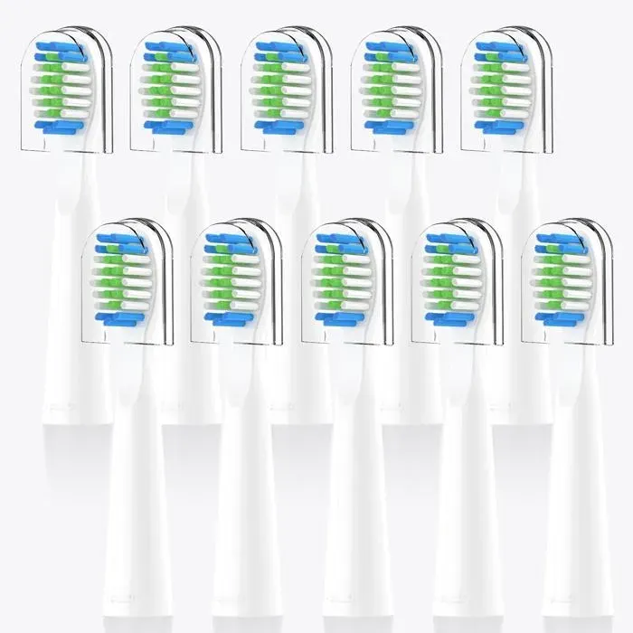 Bitvae D2 10pc têtes de rechange pour brosse à dents électrique Bitvae D2(blanc)