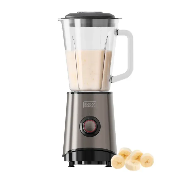BLACK+DECKER - Blender 800W Verre 15L 4 lames inox Vitesses variables + Pulse Broyeur à glace Nettoyage facile
