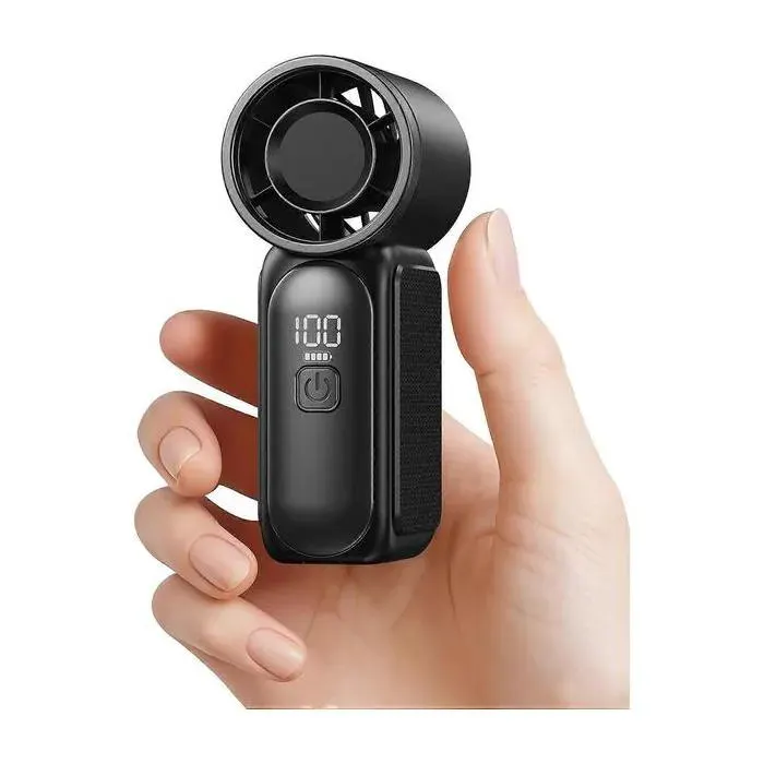 (Black)Portable Handheld Mini Fan Powerful Turbo Hand Held Fan Rechargeable Pocket Personal Fan