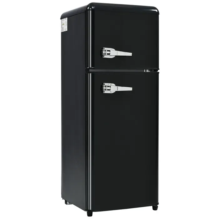 Bladez - Réfrigérateur combiné rétro 2 portes 92L congélateur 28L classe énergétique D température réglable - Noir