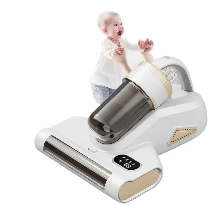 Blanc Aspirateur anti-acariens sans fil grande puissance stérilisation UV brosse rotative battement rechargeable