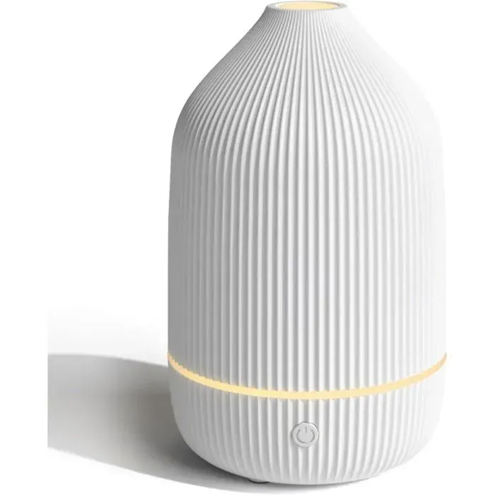 Blanc Diffuseur daromathérapie 100 ml humidificateur ultrasonique à brume froide avec lumières LED 7 couleurs et arrêt