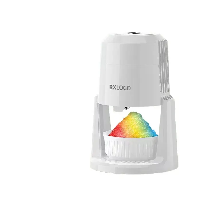 Blanc Machine à glace pilée automatique compacte électrique pour maison bar fête dessert granité glace frappée granita