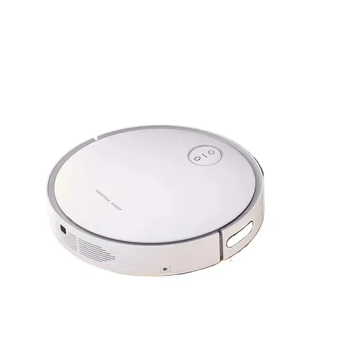 Blanc Robot Aspirateur Intelligent Balayage et Lavage Automatique Rechargeable Silencieux pour Maison Sols Durs Poils Animaux