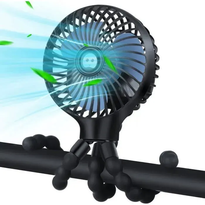 Blanc Ventilateur de poussetteventilateur rechargeable à pinceventilateur portable pour poussetteventilateur personnel à batterie
