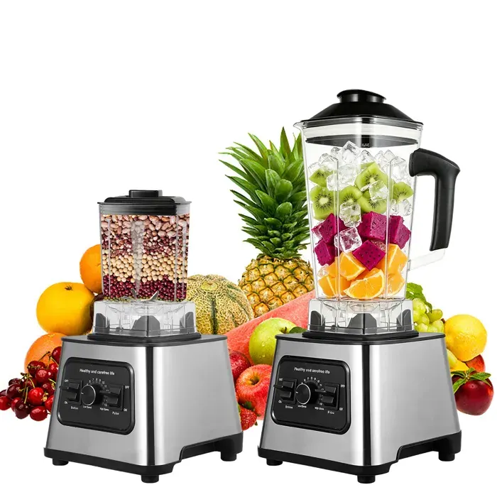 Blender 2 en 1 - 2.5L Blender Mixeur - 15 Vitesses - lames acier inoxy - Sans BPA Blender - Mixeur - 6000W Blender multifonction