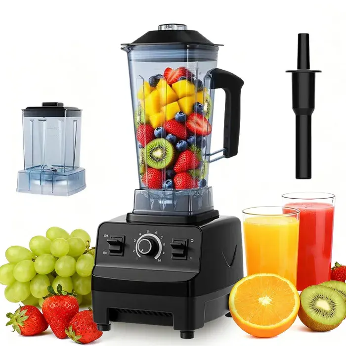 Blender 2 en 1 Mixeur avec lames acier inoxy 10 Vitesses 2L + 0.7L récipient 1000W broyage glace et fonction autonettoyante