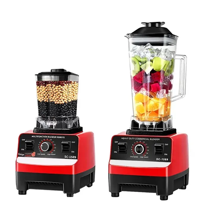 Blender 2000W Professionnel 2L - Mixeur Électrique Multifonction Smoothie Glace Fruits - Robot Cuisine Haute Puissance Double Bol