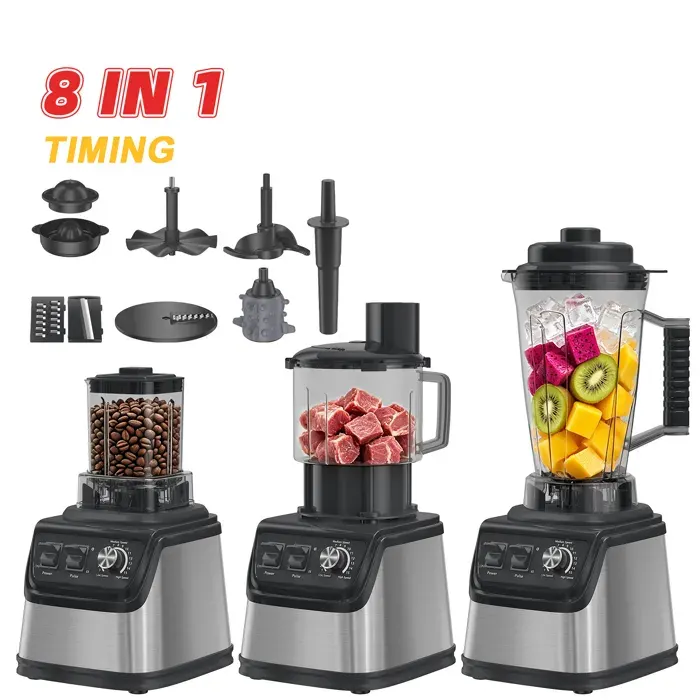 Blender 8 en 1 - 9500W - 3.0L Blender Mixeur - 15 Vitesses - 32000RPM - lames en acier inoxy -Robot mixeur multifonction -Sans BPA