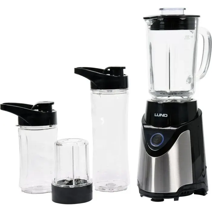 Blender à verre pour smoothie - Lund - 500W - SANS BPA - 14x14x345 cm - Verre en verre 06l - Moulin 02l