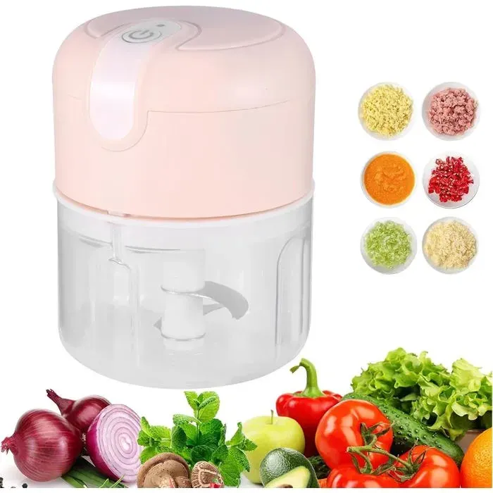 Blender - Blender à emporter-Robot culinaire-Mini Blender - 250 ml - Rechargeable - Convient pour les aliments pour bébés-légu-rose