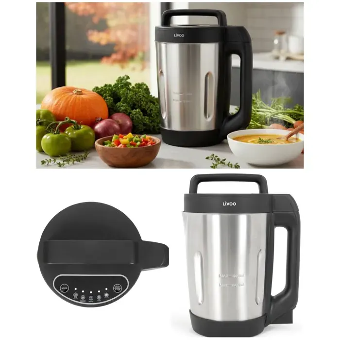 Blender Chauffant - LIVOO - WDOP260N2 - 16L - 1000W - 5 Fonctions