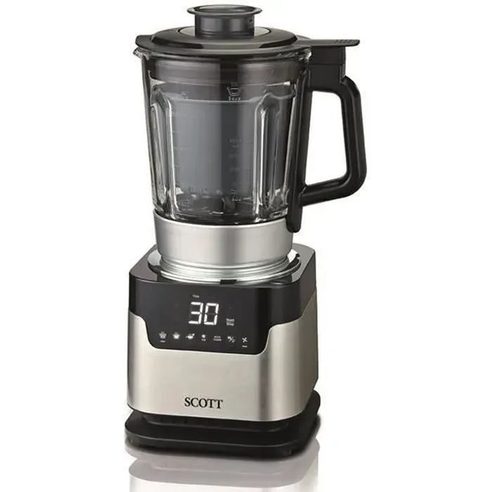 Blender chauffant - SCOTT - 21105 - Noir - 1.75 L - 1500 Watt - Fonction cuisson à la vapeur - Mixeur/cuiseur