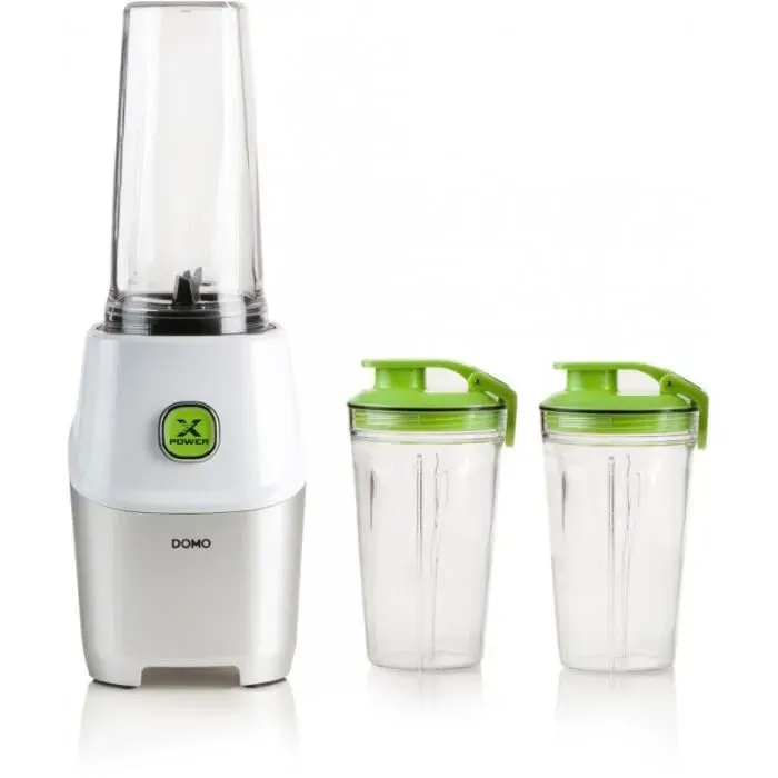 Blender DOMO Xpower - DO700BL - 1000 W - 3 bouteilles (700 ml et 2 bouteilles 500 ml) - 10 pièces - Gris