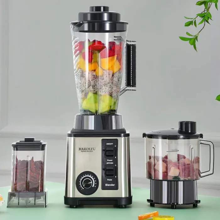 Blender haute vitesse - 2000 W bol de 3 L 19 999 tr/min livré avec 3 gobelets mélangeurs multifonctionnel