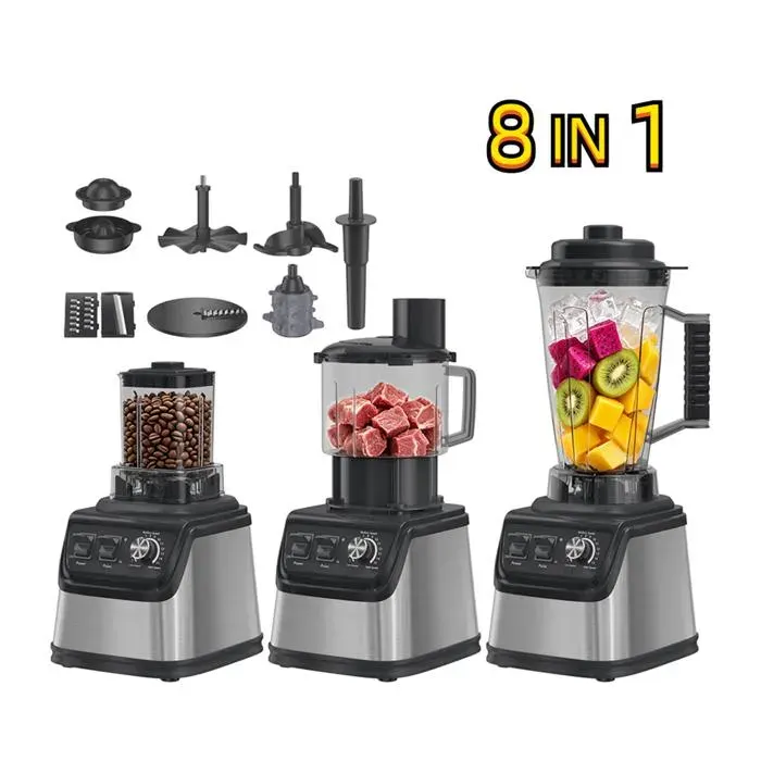 Blender haute vitesse 8-en-1 Blender multifonction Blender haute vitesse Capacité de 3L 32000RPM pour extraire jus moudre etc