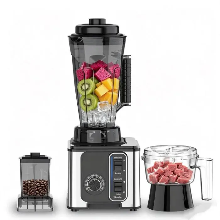 Blender Mixeur 3-en-1 avec tasse de broyage 4L Smoothie Multifonction 1000W10 vitesses réglables pour glace fruits légumes noix