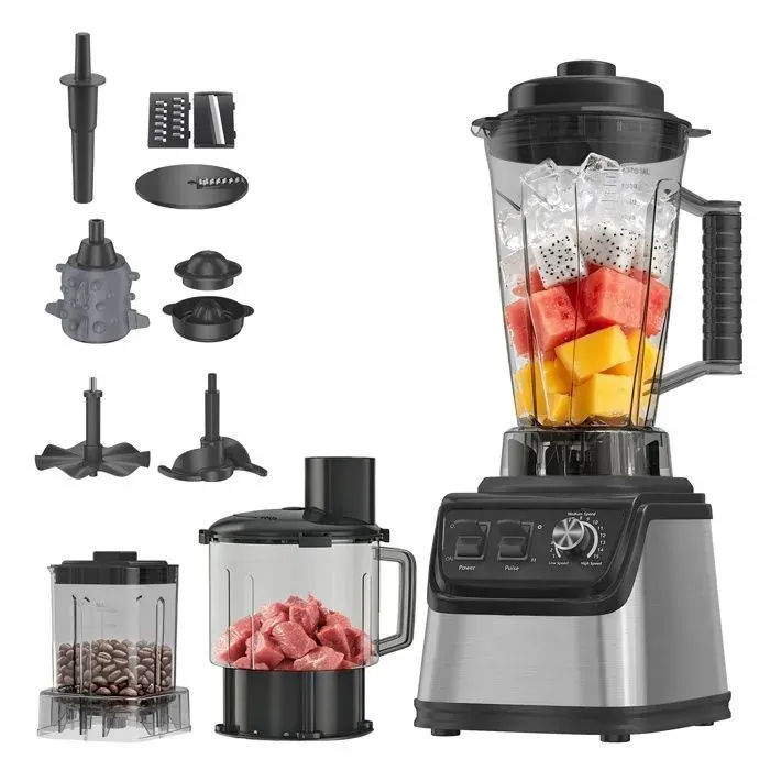 Blender Mixeur 3 en 1 Blender Smoothie 9500W 15 Vitesses Bol 3L Nettoyage Facile Sans BPA 32000RPM pour Glace Pilée Shakes Fruits