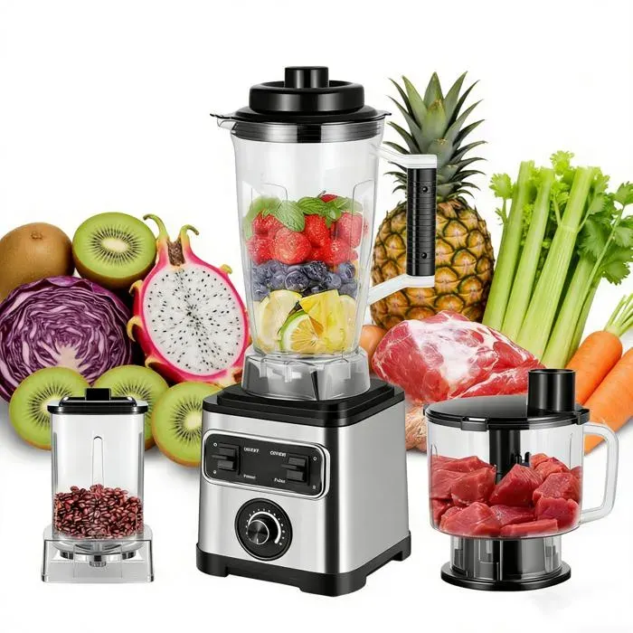 Blender Mixeur 3 en 1 Capacité 3 L + 2 L + 08 L Mixeur Électrique 6600 W 15 Vitesses Réglables pour Jus Smoothie Milkshake