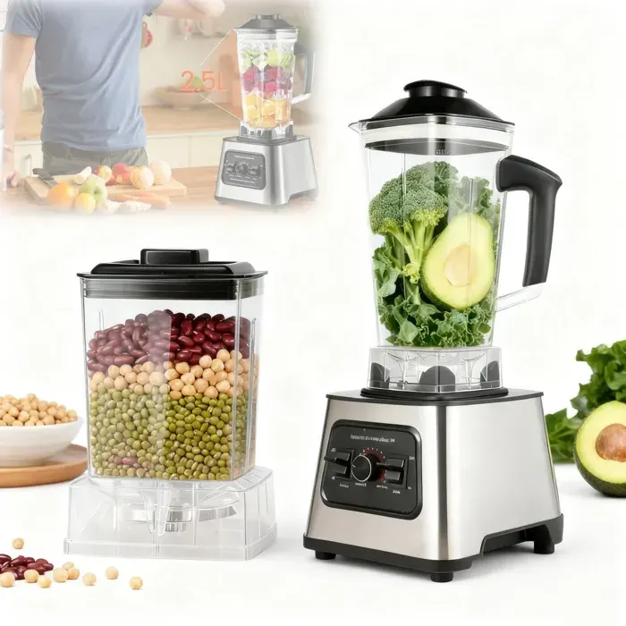 Blender Mixeur 6000W Broyeur à Grains avec Récipient de 2 L Mixeur Professionnel Multifonction 9 Vitesses Ergonomique Sans BPA