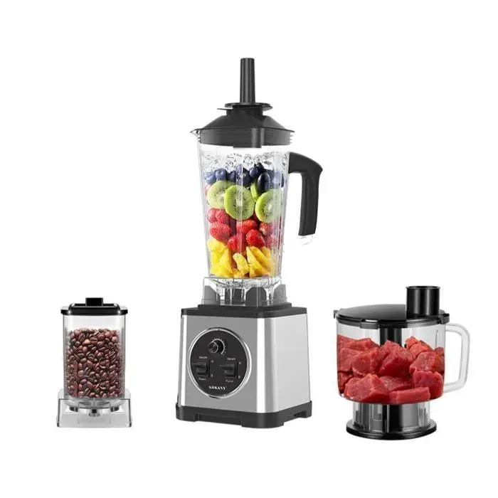Blender Mixeur Multifonction SOKANY030343-en-16000W-15 Vitesses+impulsion2.5L+2.0L+0.8LExtrateur BroyerHachoirMélanger