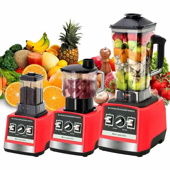 Blender Mixeur Multifonctions 9500W 3 en 1 Lames en Acier Inoxydable 15 Vitesses 2.5L+1.5L+0.5L Pour Smoothies Shakes Jus