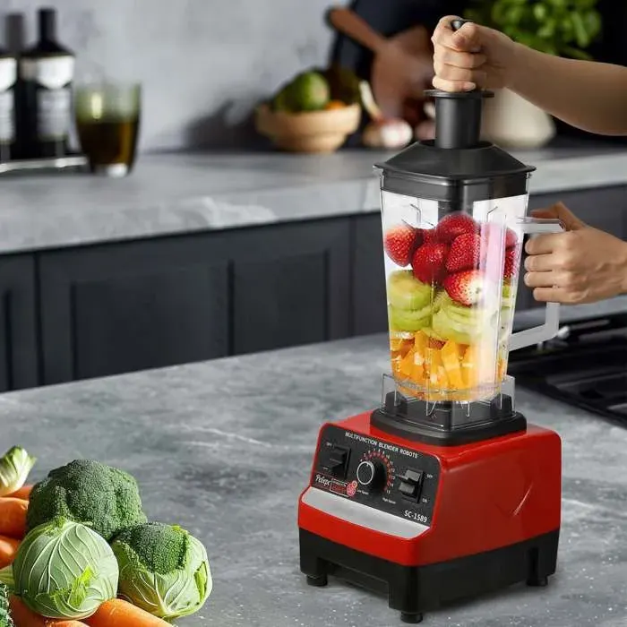 Blender Mixeur Puissant 2-en-1 2000W - Mixeur Smoothie et Glace - Bol 2L - Robot de Cuisine Polyvalent pour Jus Fruits et Légumes